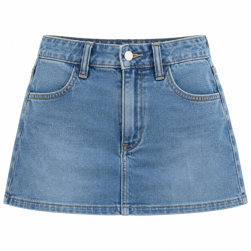 Maggie Classic Denim Skort in Lt. Wash