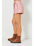 Washed Leather Mini Skort
