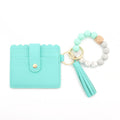 Leather Wallet Wristlet with Tassel