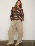 Drawstring Barrel Leg Sweatpants
