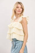 Ruffle Sleeveless Tiered Top