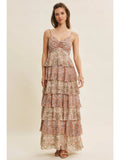 Madison Romantic Floral Tiered Maxi Dress