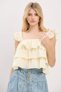 Ruffle Sleeveless Tiered Top