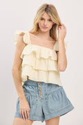Ruffle Sleeveless Tiered Top