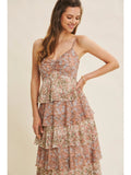 Madison Romantic Floral Tiered Maxi Dress