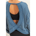 Cross Detail Open Back Long-Sleeve Top
