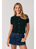 Carolyn Short Sleeve Button Down Sweater