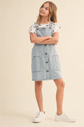Girls Denim Overall Dress