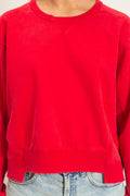 Acid Wash Seam Detail Crew Neck Sweatshirt