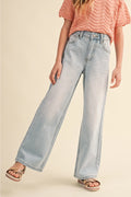 Girls Wide Leg Denim Pants