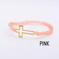 Beaded Gold Cross Bracelet