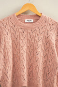 Cropped Crochet Knit Sweater