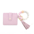 Leather Wallet Wristlet with Tassel