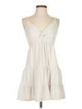 Rib Knit Twist Front Dress in White by Ocean Drive