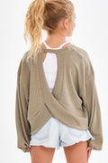 Open Back Thermal Knit Top