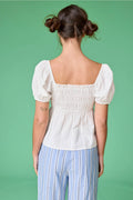Sarah Smocked Stripe Top