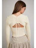 Andrea Shirred Long Sleeve Top