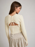 Andrea Shirred Long Sleeve Top
