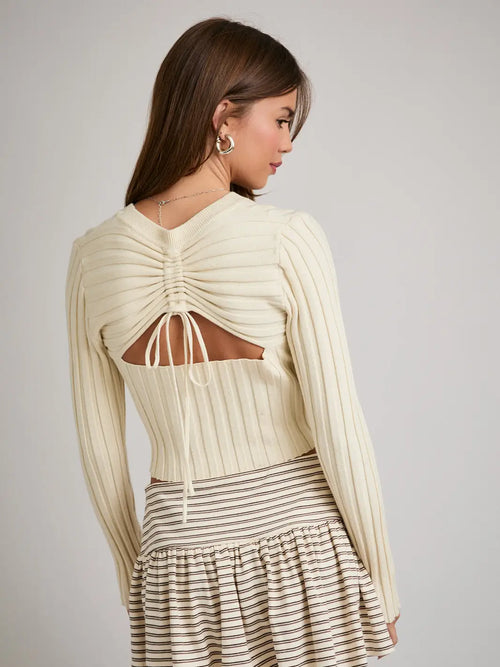 Andrea Shirred Long Sleeve Top