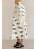 POLKA Dot Satin Midi Skirt