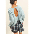 Chic Open Back Knit Long Sleeve Top