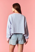 Stripe French Terry  Crop Top