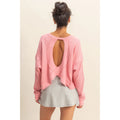 Chic Open Back Knit Long Sleeve Top