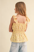 Girls Bow Shoulder Peplum Top