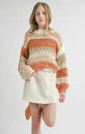 Tween Butter Pecan Chunky Sweater by Sadie & Sage