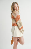 Tween Butter Pecan Chunky Sweater by Sadie & Sage