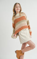 Tween Butter Pecan Chunky Sweater by Sadie & Sage