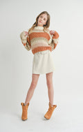 Tween Butter Pecan Chunky Sweater by Sadie & Sage