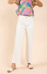 Clear Eyes Wide Leg Denim Pants in White by Sadie & Sage