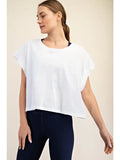 Oversized Cotton Slub Open Back Top