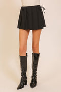 Pleated Wrap Mini Skort