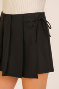 Pleated Wrap Mini Skort