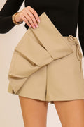 Pleated Wrap Mini Skort