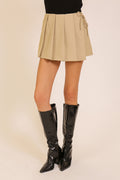 Pleated Wrap Mini Skort