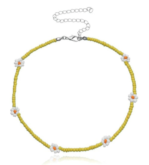 Daisy Flower Chocker Necklace